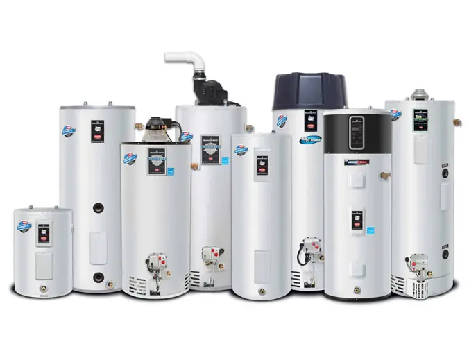 Peabody PLumbing & Heating Supply Company hot water heaters lined up in a row